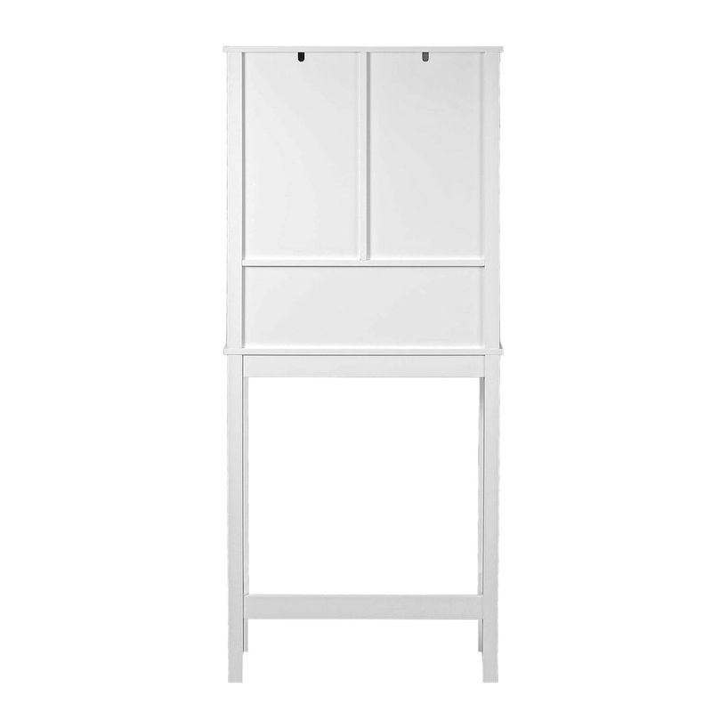 Farmhouse White MDF Wood Over-the-Toilet Space Saver Bathroom Cabinet
