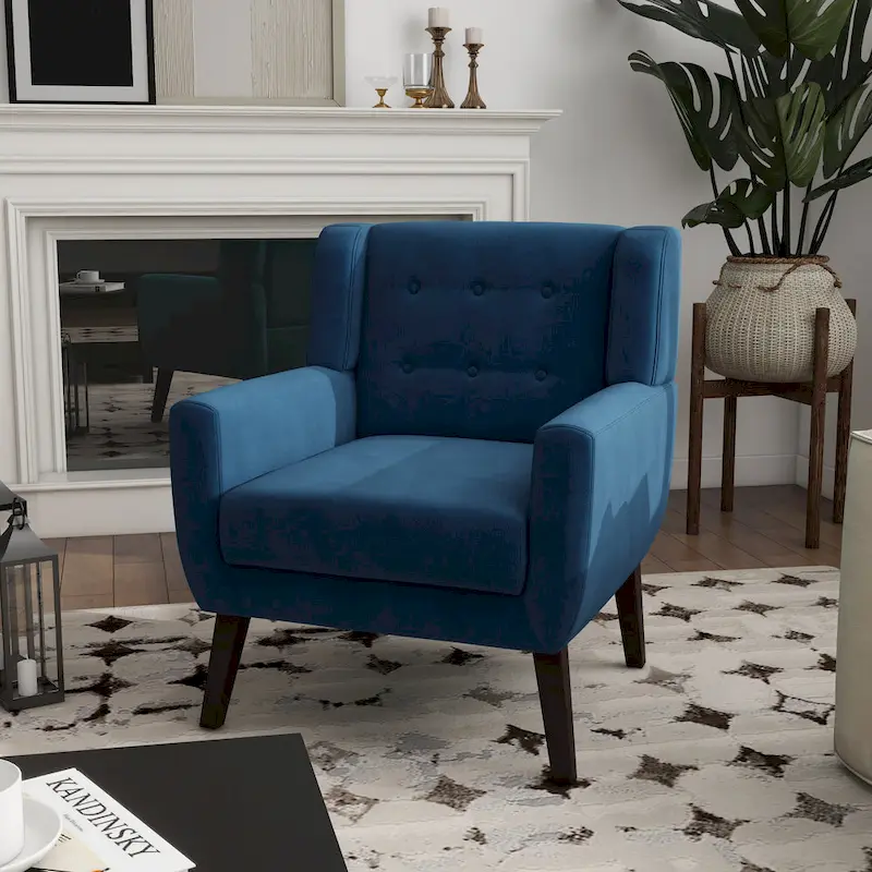 Velvet Accent Chair Living Room Upholstered Armchair