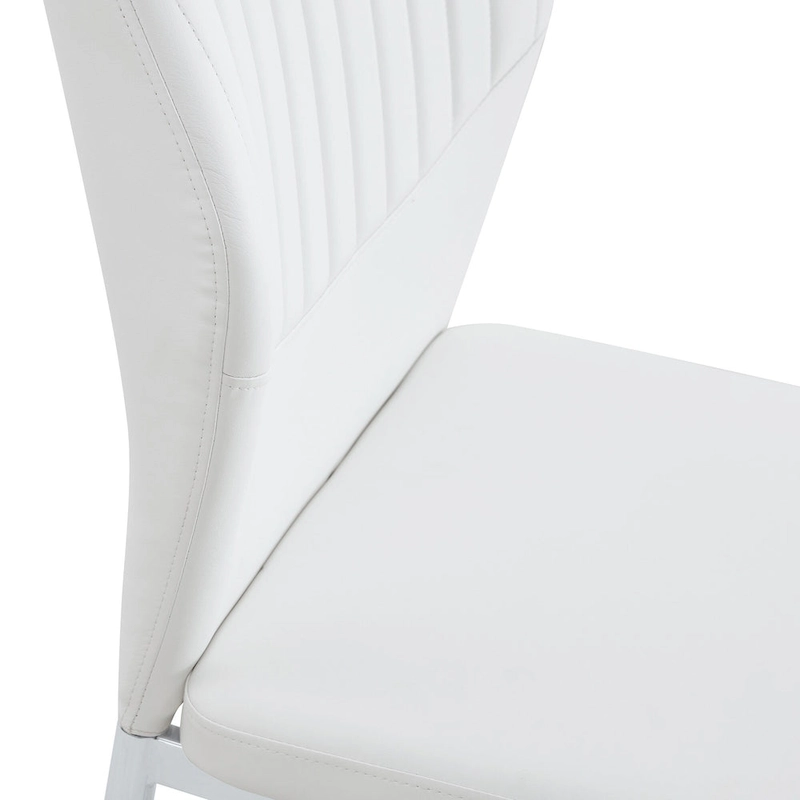 Set of 6 High Resilience Dining Chair with Metal Silver Leg