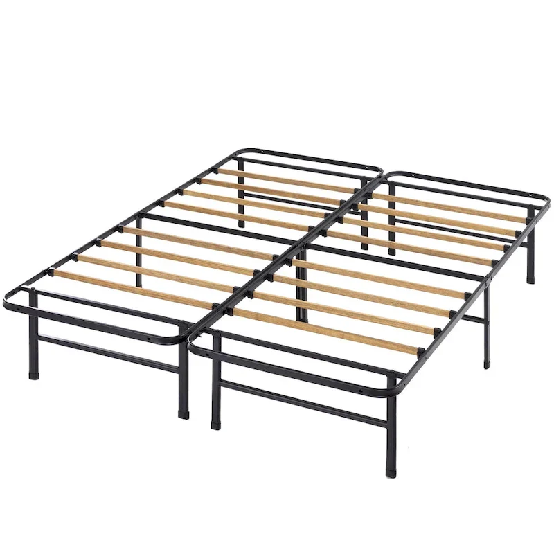 Priage by ZINUS Black Metal SmartBase 14 Inch Essential Mattress Foundation with Bamboo Slats