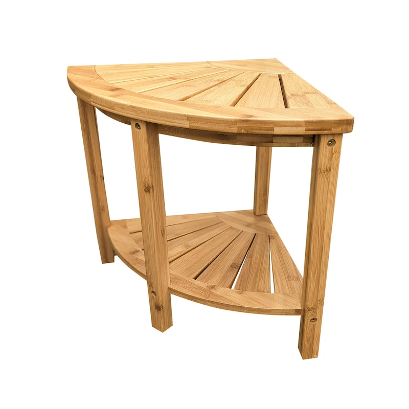 Solid Bamboo Spa Style Corner Bench