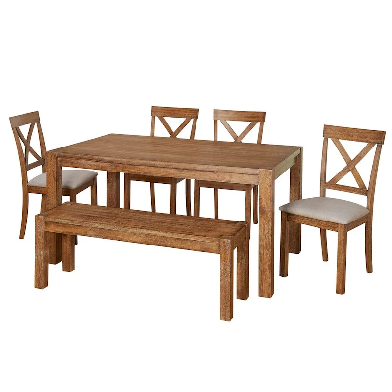 6-Piece Dining Set with Bench