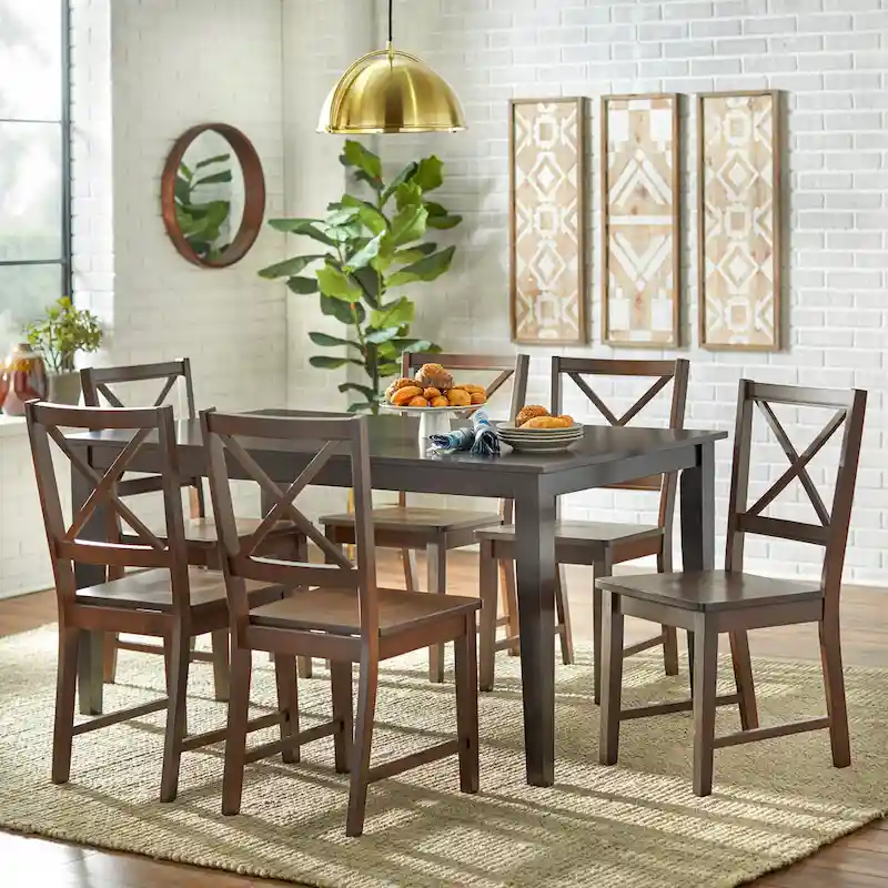 Simple Living Solid Wood Crossback Dining Chairs (Set of 2)