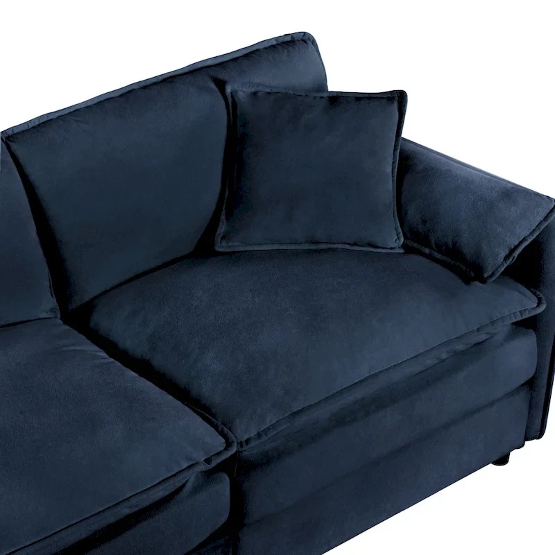 75.59 Chenille Cloud Loveseat Sofa with Deep Seat and 4 Pillows