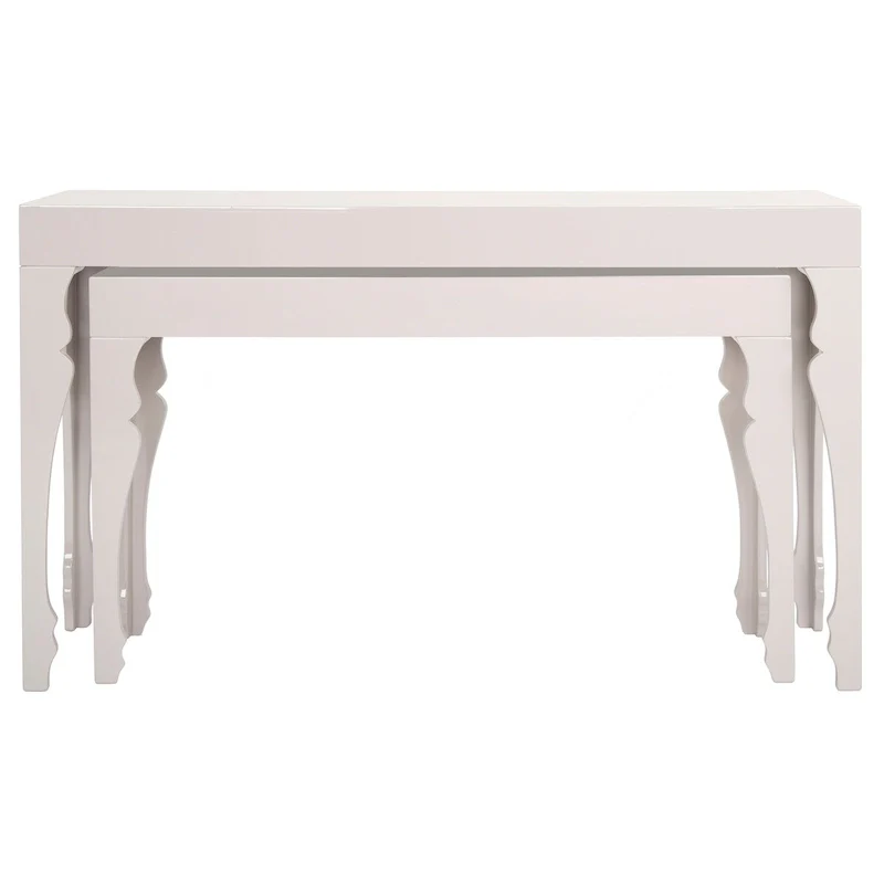 SAFAVIEH Norita White Lacquer Nesting Table - 51 x 13.3 x 31.5 - 51Wx13Dx32H
