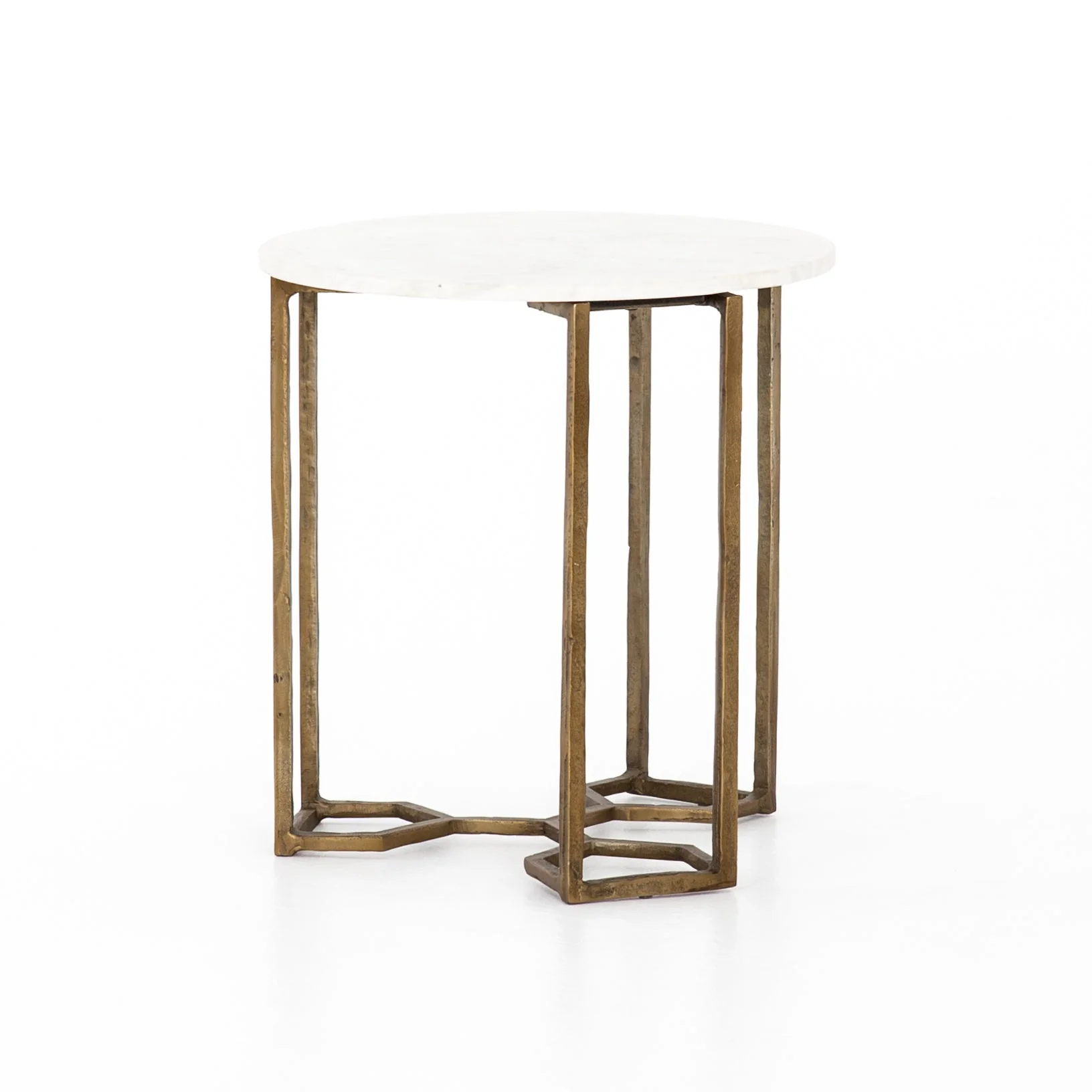 NAOMI MARBLE END TABLE-RAW BRASS