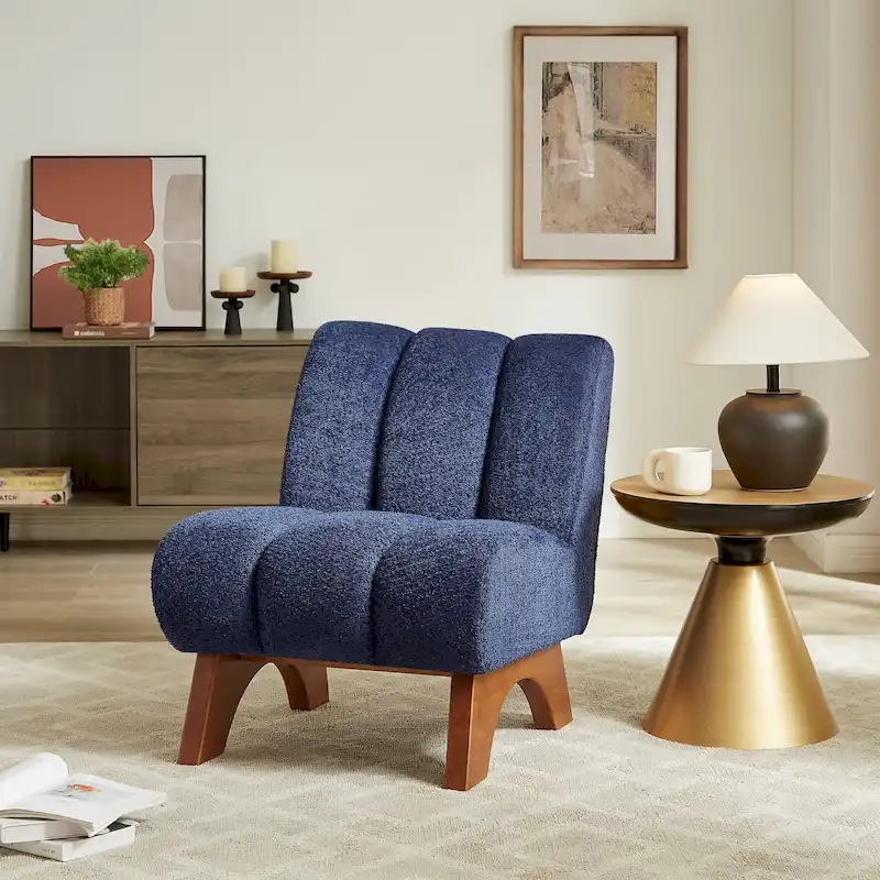 Art Leon Modern Wood and Fabric Accent Sofa Chair