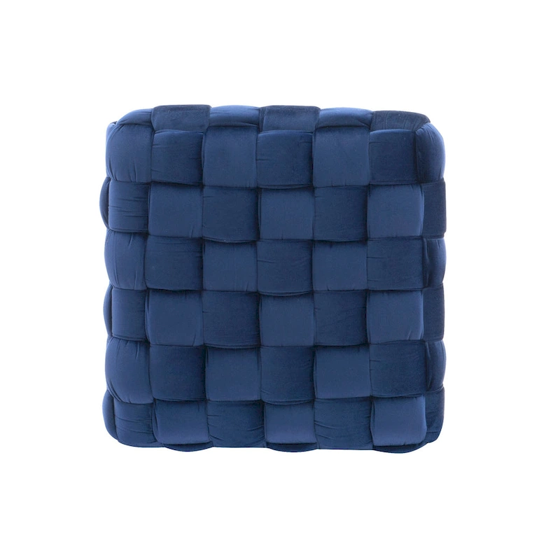Newbury Handwoven Velvet Square Ottoman