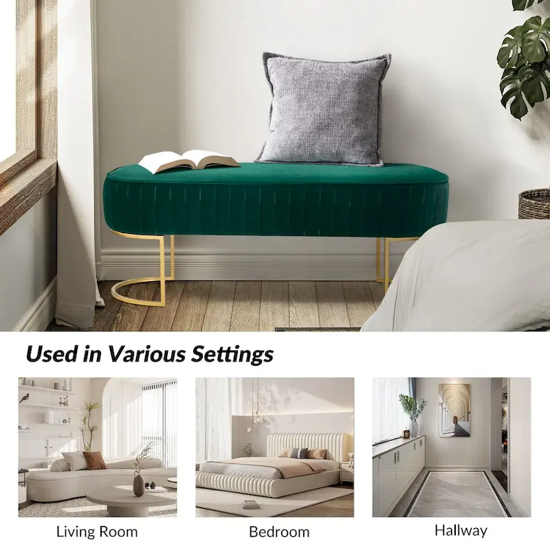 Justo 48 Wide Bench with Metal Base