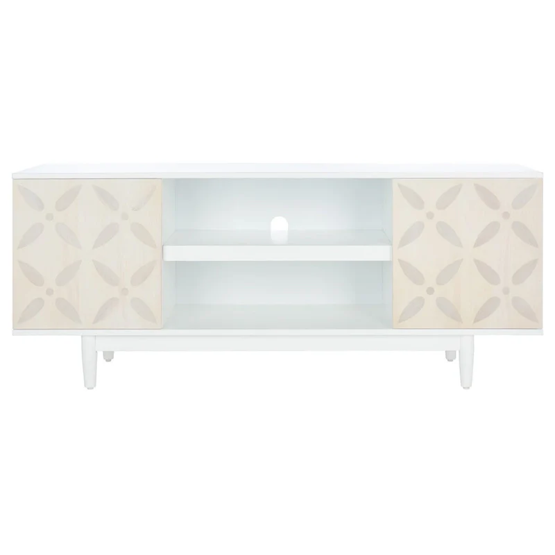 SAFAVIEH Krysta 3 Shelf Patterned Media Stand - 54 W x 15 D x 22 H - 54Wx15Dx22H