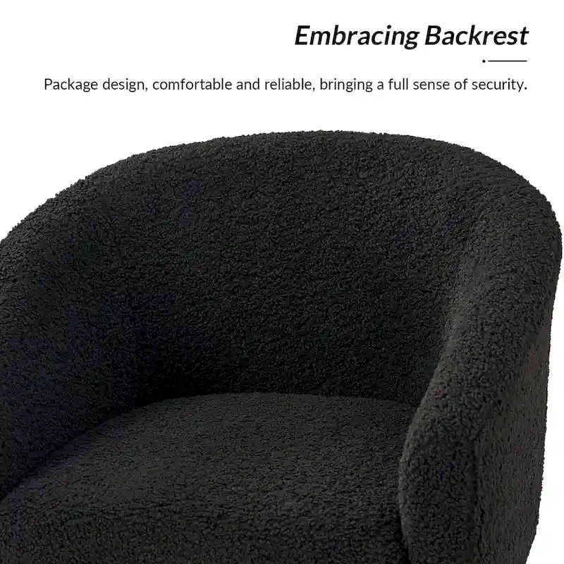 Modern 31W Boucle Armchair with Solid Wood Legs