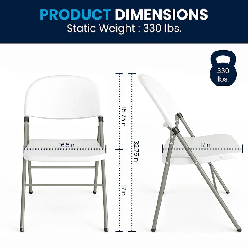 2 PK 330 lb. Capacity Plastic Folding Chair with Charcoal Frame