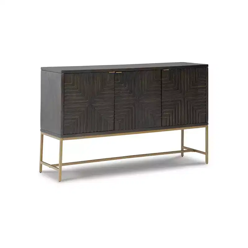 Signature Design by Ashley Contemporary Elinmore Accent Cabinet Brown/Gold Finish