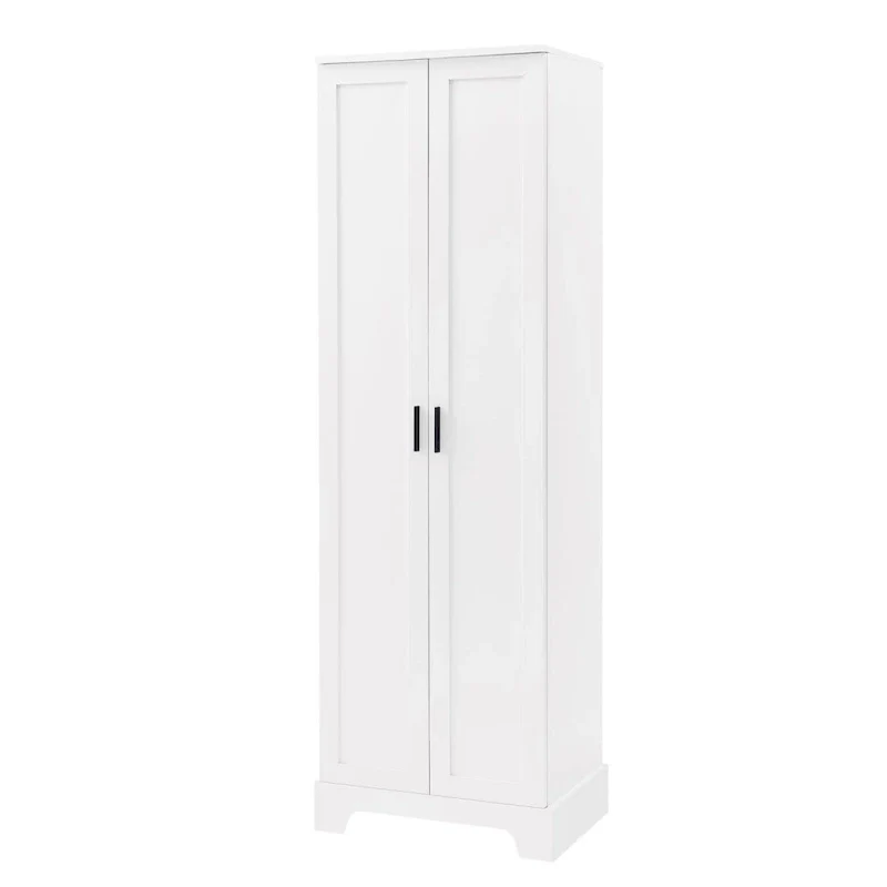 Storage Cabinet with Two Doors for Bathroom Office Adjustable Shelf MDF Board