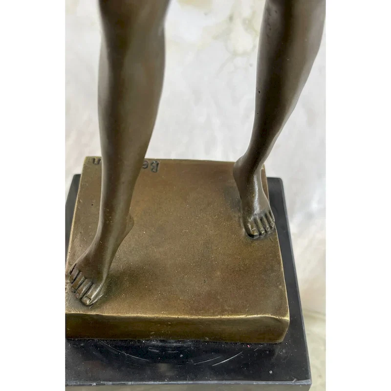 Bergman Art Deco Flapper Dancer Girl Lifting Skirt Bronze Statue Figure Sculpture 18 Inches X 8 Inches