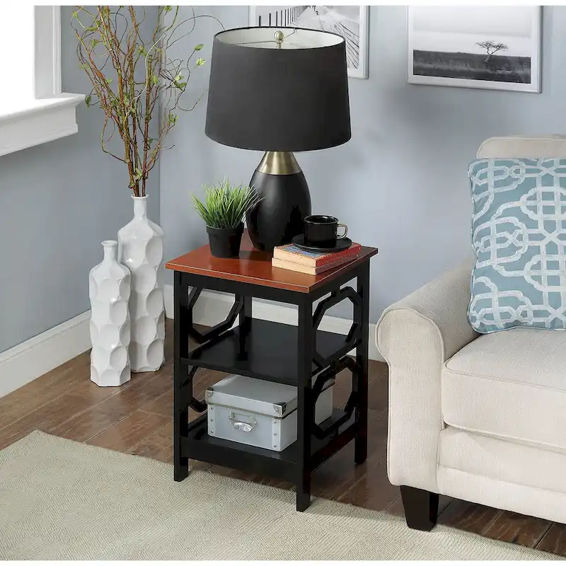 Omega End Table with Shelves