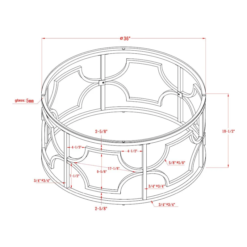 Ders Glam Chrome and Gold Plating Tempered Glass Top 3-Piece Coffee Table Set by Furniture of America
