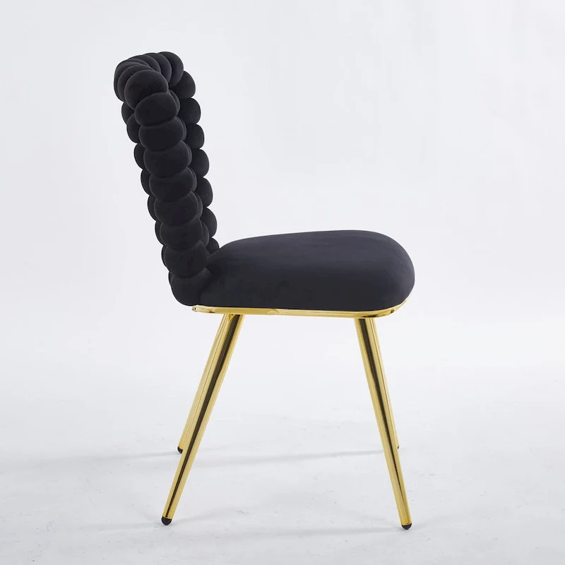 Gold+Black Modern 22.04 Accent Chairs (Set of 2)