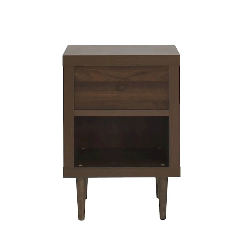 Single Drawer Nightstand with Open Shelf