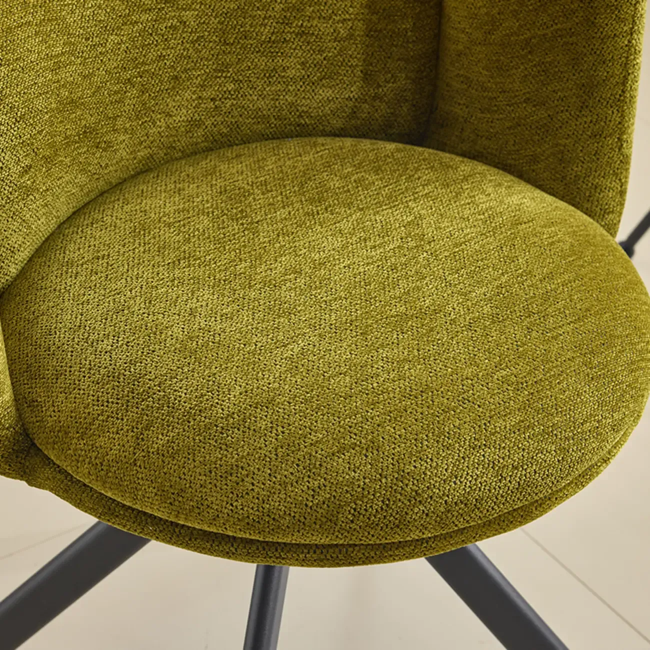 Modern Low Back Fabric Swivel Dining Chairs Set of 2