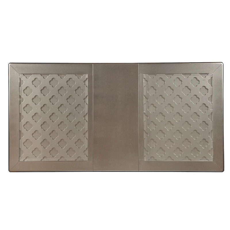 Tily Glam Gold Faux Leather Tufted 9-Piece Dining Table with Leaf Set by Furniture of America