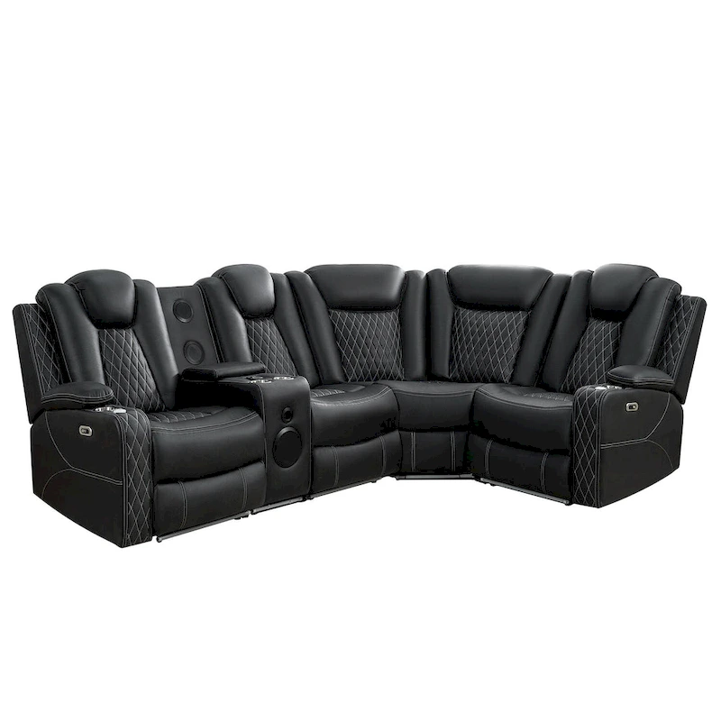 Luxury Reclining 5 & 6 Seater Corner Sofa w/ LED, USB, Wireless Charging, Bluetooth & Storage