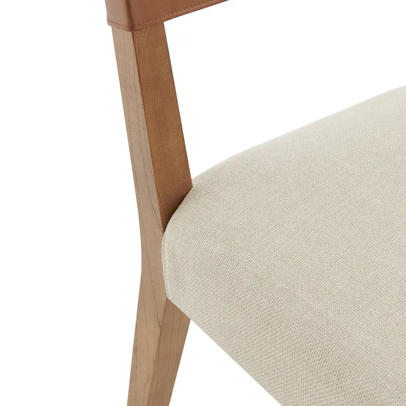 Faux Leather & Linen Dining Side Chair (Set of 2)