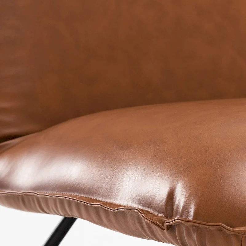 LUE BONA Mid Century Faux Leather Accent Chair With Adjustable Backrest - 31.5 H X 22.2 W X 23.6 D