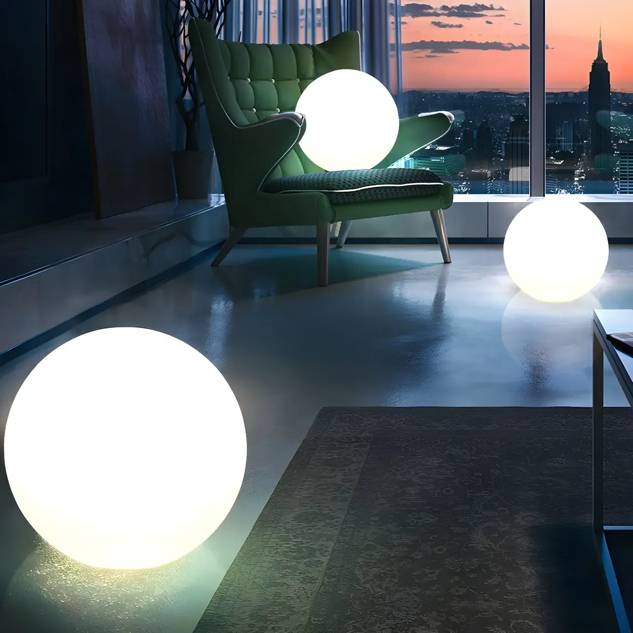 Modern Sphere Rechargeable Plastic Landscape Lighting