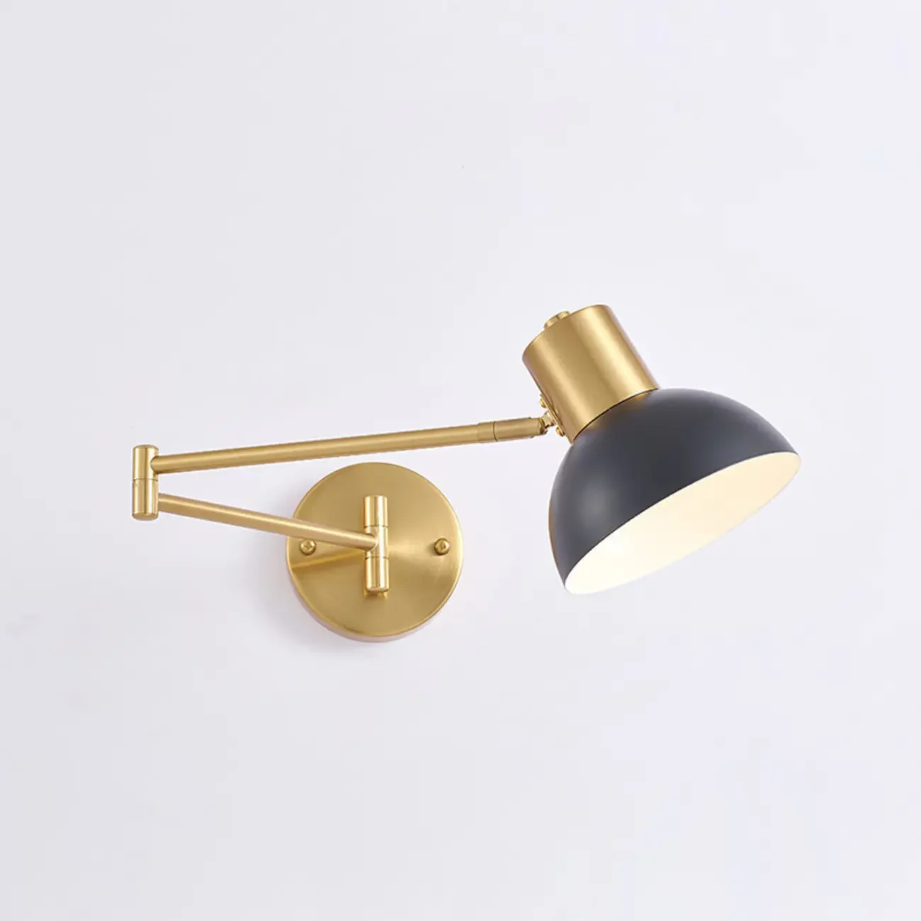 Modern Metal Hemisphere Shade Swing Arm Wall Light