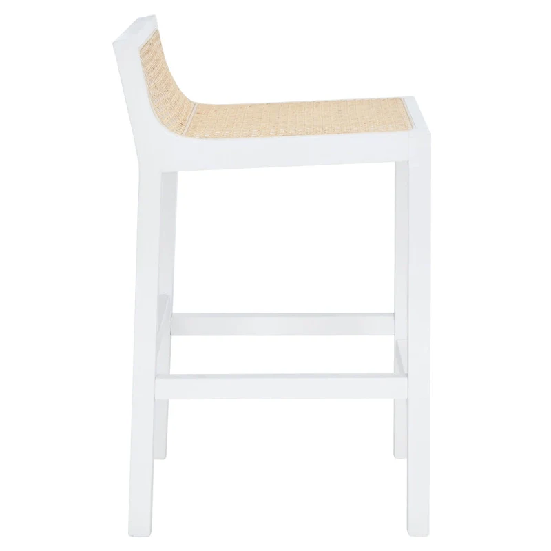 Natural Cane Low Back Counter Stool