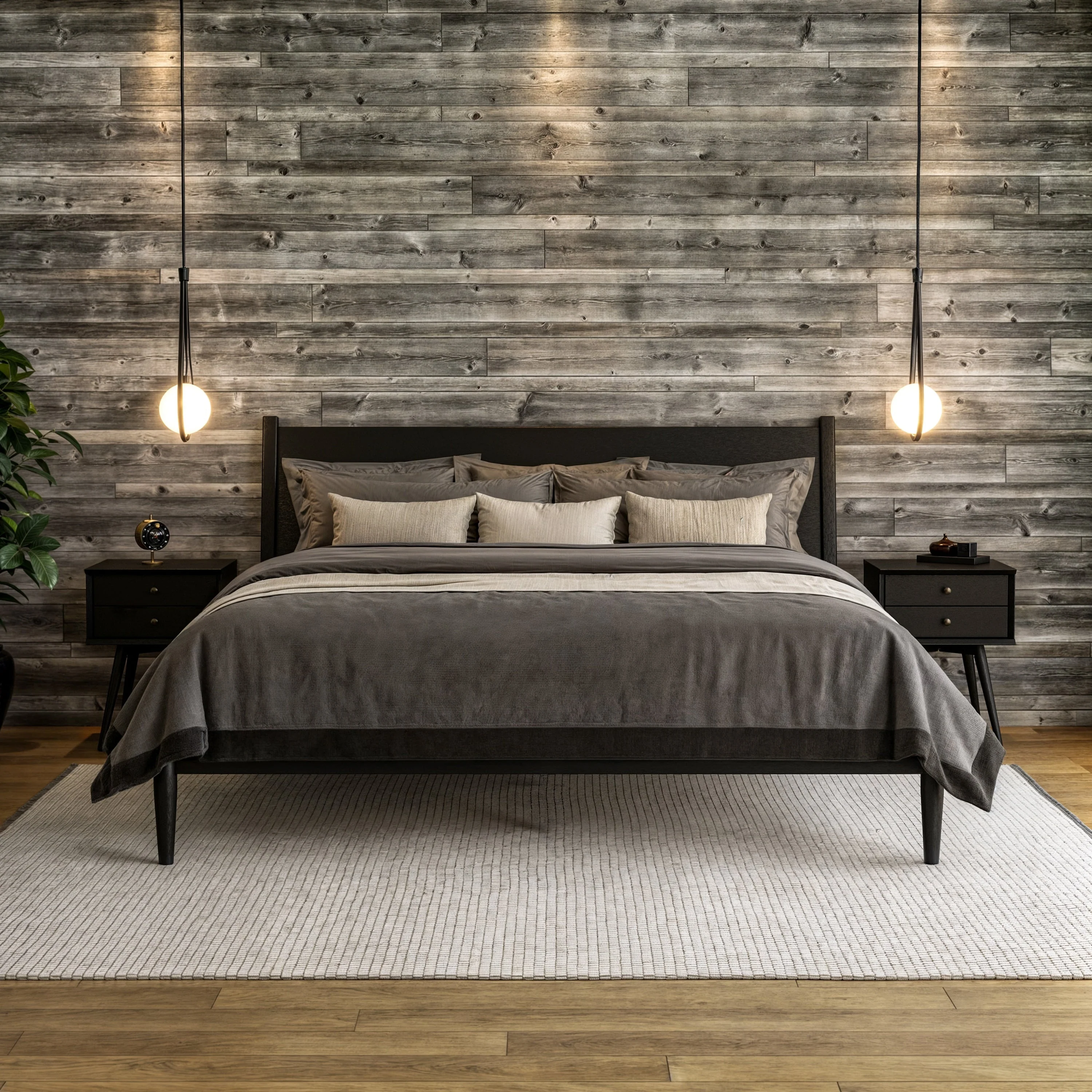 Mid-Century Panel Bed