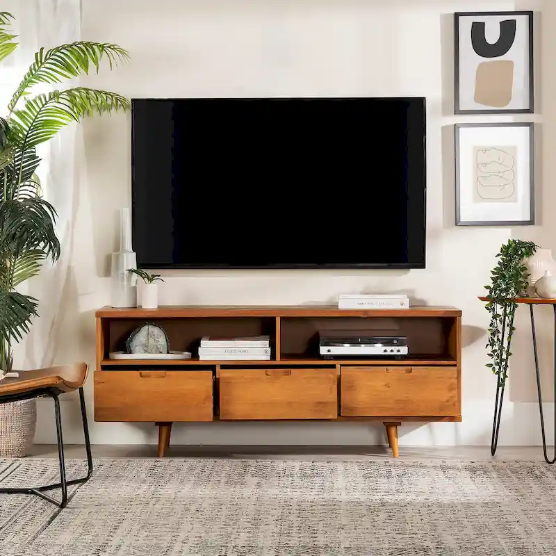 Middlebrook Alby 58-inch Mid-Century Solid Wood TV Stand