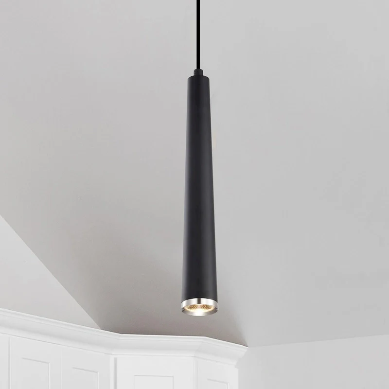 Melrose 12 Watt 16  LED Pendant Matte Black and Brushed Nickel Finish