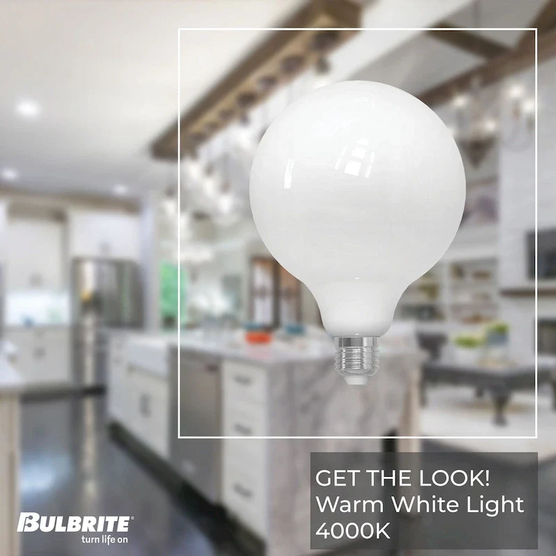 Bulbrite Pack of (2) 8.5 Watt Dimmable Filament G40 Medium (E26) LED Bulb
