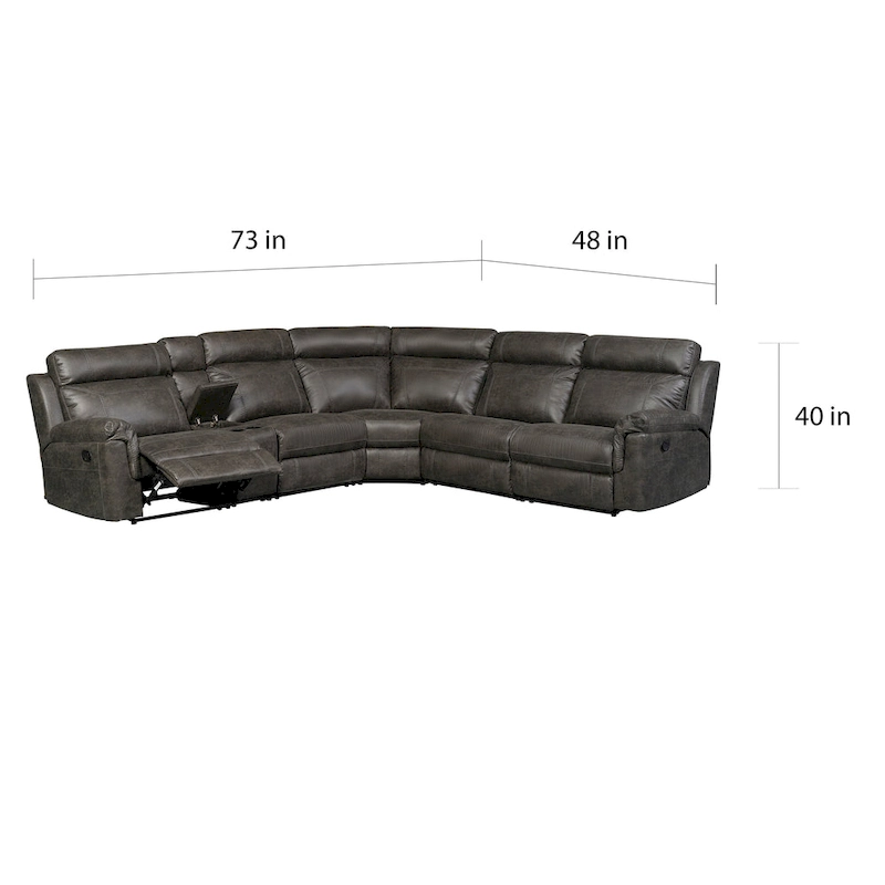 Nicole Reclining Faux Leather Upholstered Sectional Sofa
