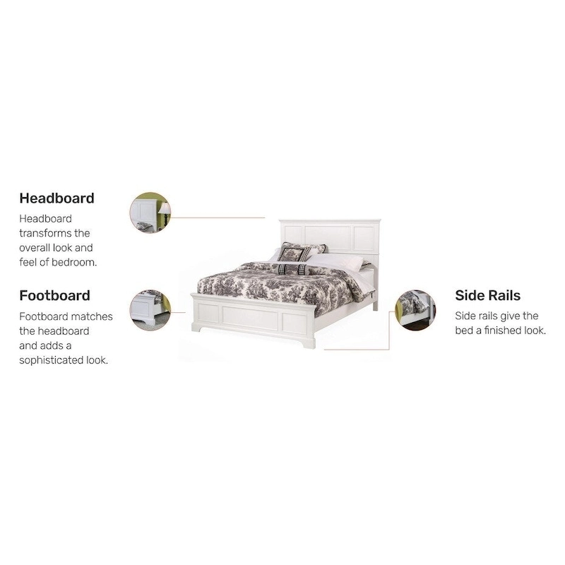 Homestyles Naples Off-White Wood Queen Bed