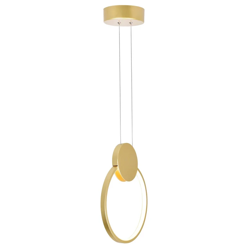 Pulley 10 in LED Satin Gold Mini Pendant - Satin Gold