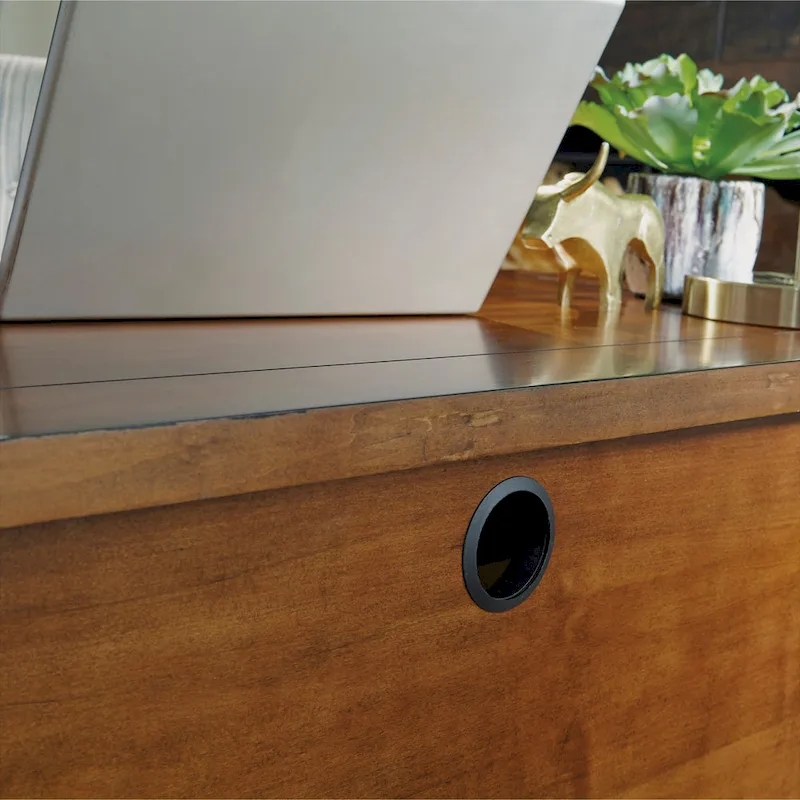 Aged Maple Executive Desk 54W - Single User Home Office