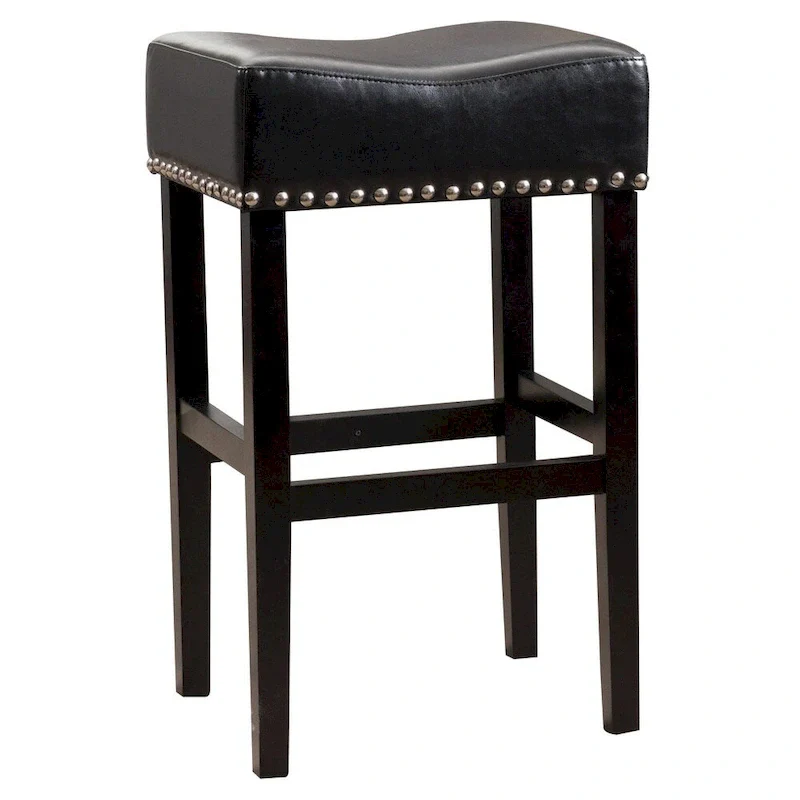 Lisette 30-inch Backless Leather Bar Stool (Set of 2) by Christopher Knight Home