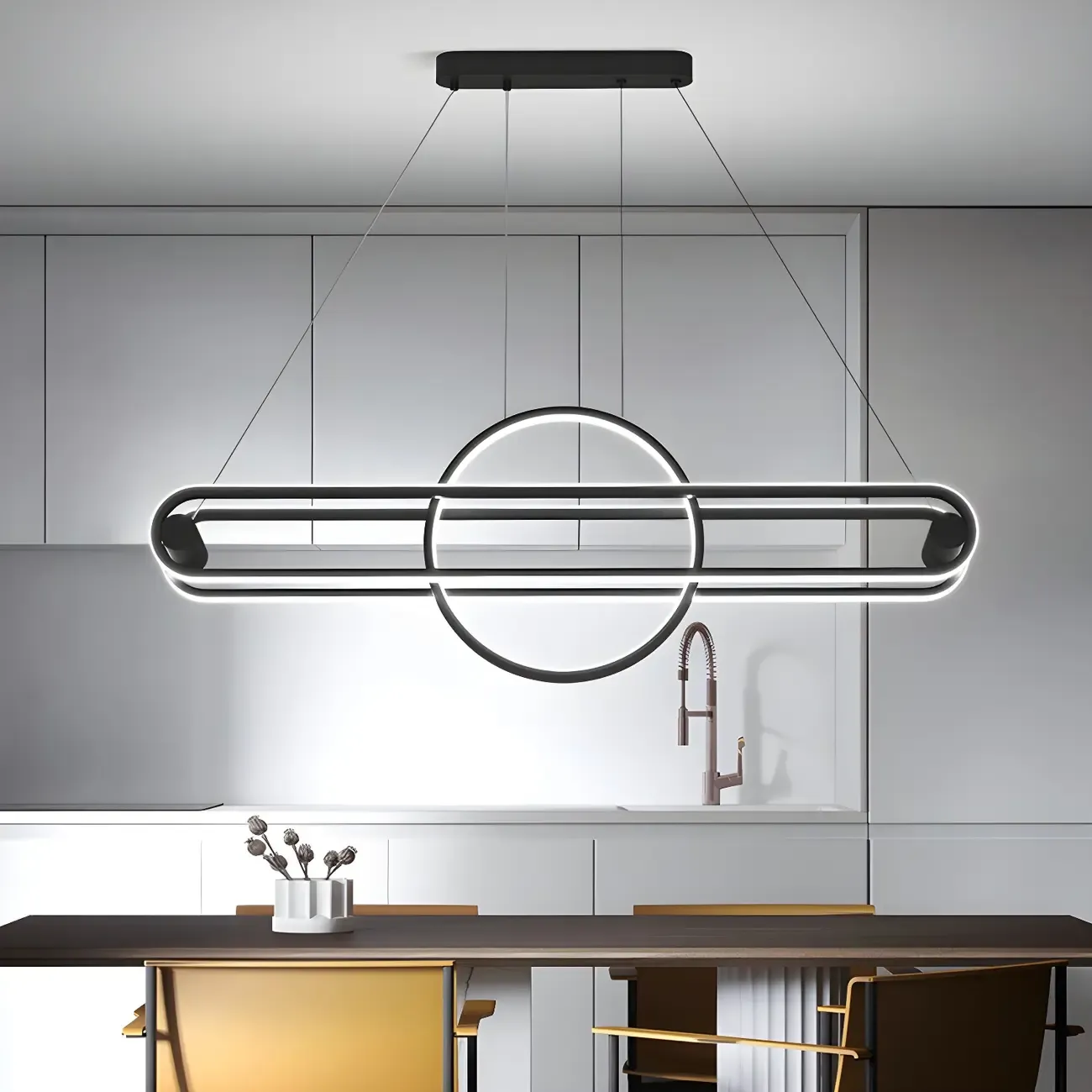 Adjustable Modern Iron Linear Pendant Light