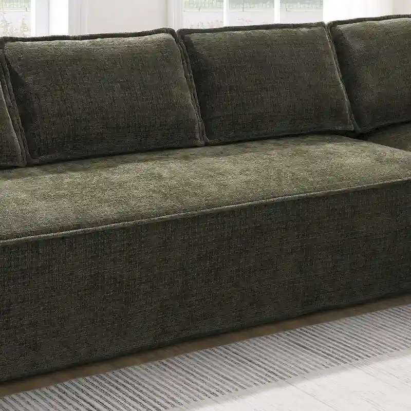 L-Shaped Modular Sectional Sofa, Chenille Cloud Sofa Set