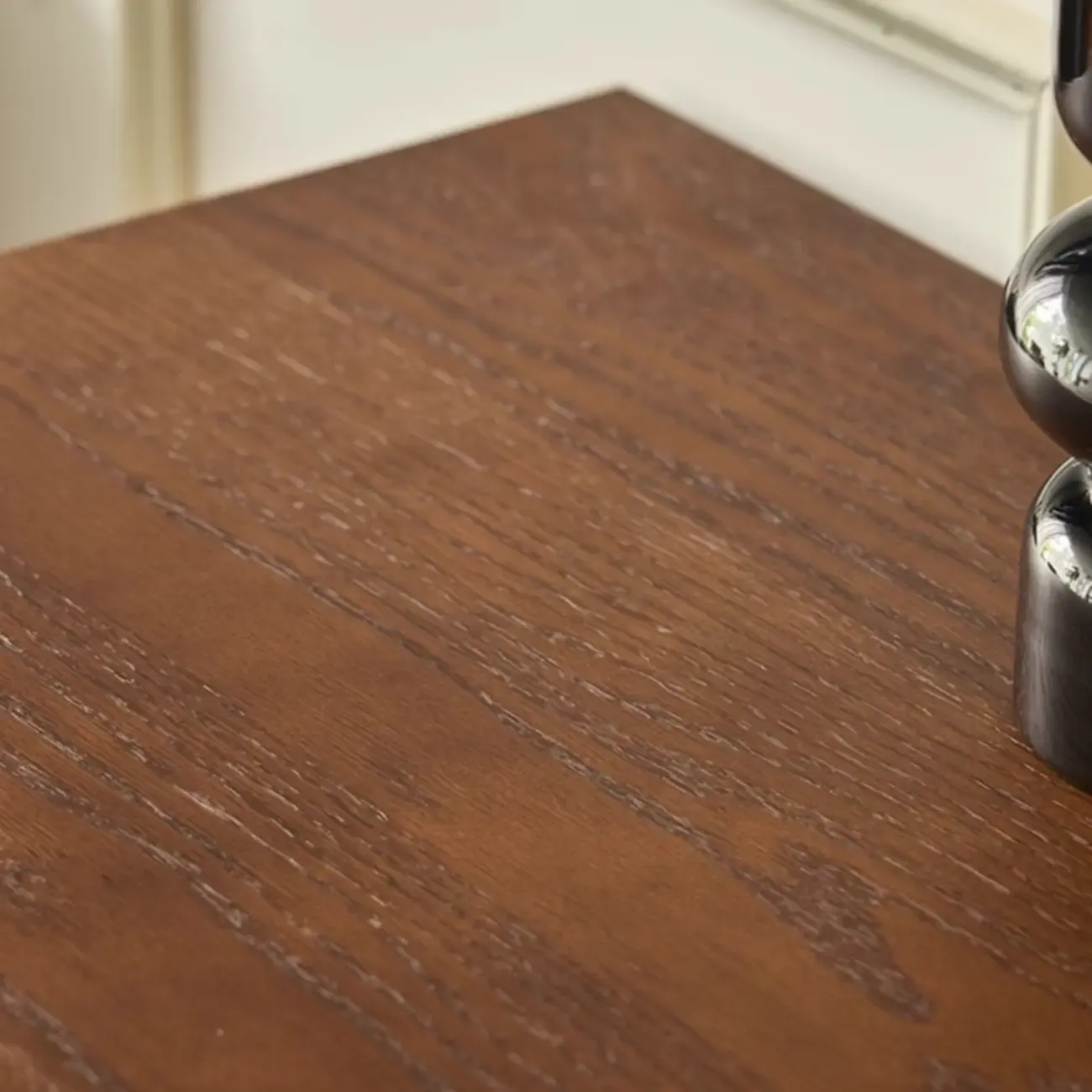 Tall Traditional Brown Wooden Rectangular Side Table