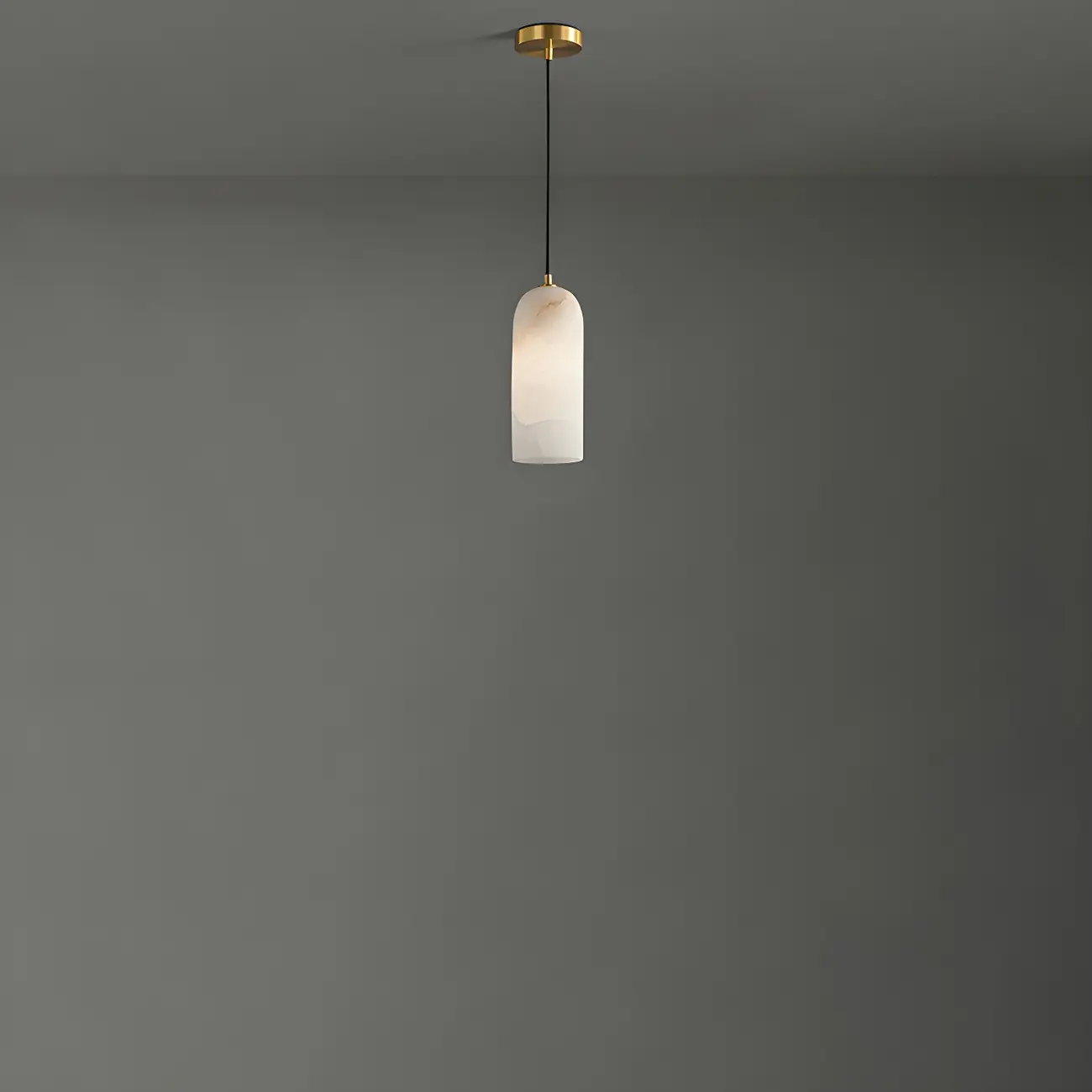 Modern Gold Bell Alabaster Adjustable Pendant Light