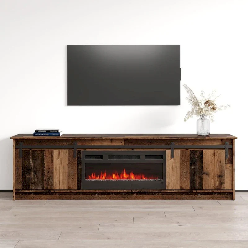 TV Stand with Electric Fireplace - Fits up to 85