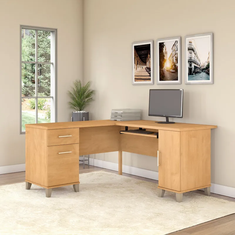 Somerset 60W L Shaped Desk with Drawers and Storage