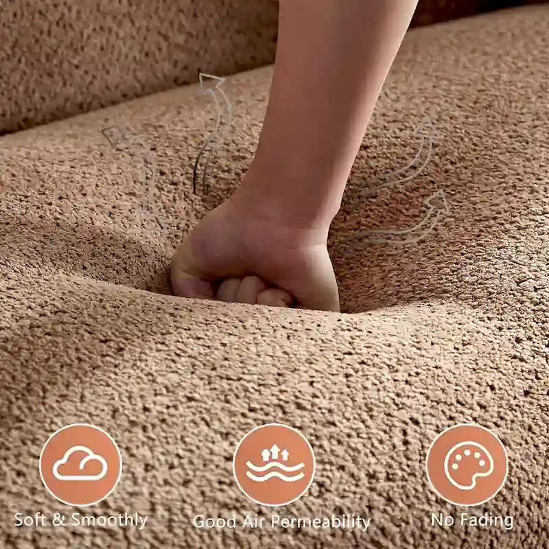 Sectional Sofa 4-seater Sofa Couch Durable Fabric with Solid Wood Frame