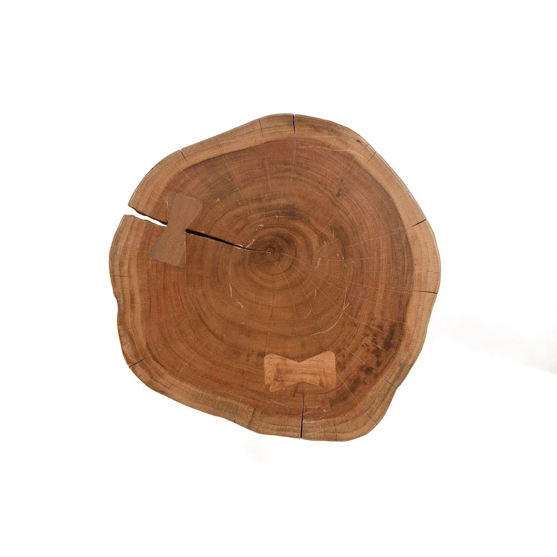 Carolina Living Seti Live Edge Accent Table - Natural Top - Black Base