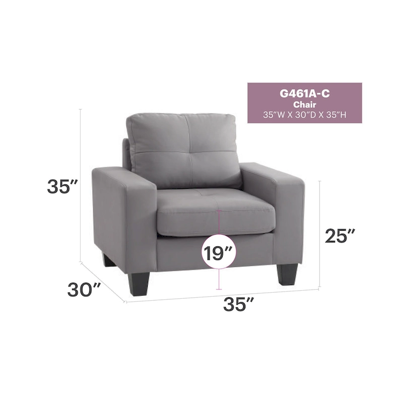 Newbury Removable Cushions Accent Chair - 35L x 32W x 36H