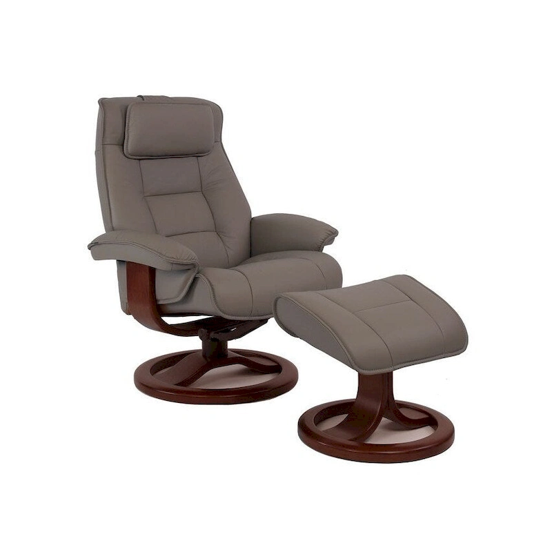 Fjords Mustang Leather Recliner and Ottoman
